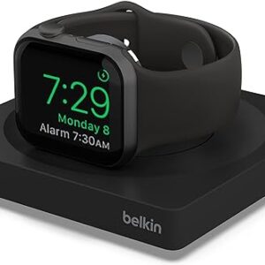 Belkin Chargeur Portable Pour Apple Watch,certification MFi, Fonction Table De Nuit, Design Minimaliste, Cble USB Type-C Inclus, Pour Apple Watch Series 8, Series 7, Series 6, Series 5, Ultra Etc.