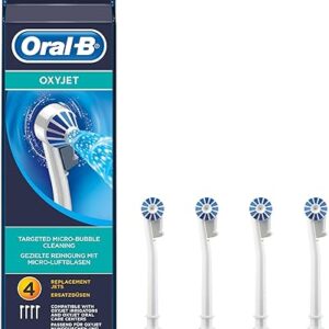 Oral-B Oxyjet, Pack de 4 Canules pour Jet Dentaire Hydropulseur, Technologie Micro-Bulles D'Air, Nettoie en Profondeur, Pour Gencives Délicats, Oxyjet Canules X 4