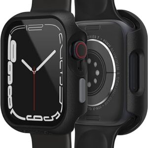 Otterbox Bumper Eclipse avec protecteur d'écran intégré pour Apple Watch Series 9/8/7 - 45mm, Verre trempé, antichoc, anti-chute, coque de protection, élégant pour Apple Watch, Noir