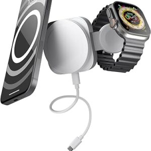 ZENS Chargeur de Voyage Convertible Compatible avec iPhone et Apple Watch (Design Peu encombrant, étui de Transport & câble USB-C Inclus)