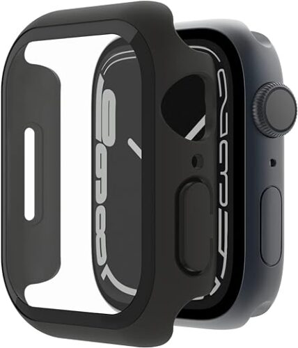 Belkin Protection D’Écran Hybride Screenforce pour Apple Watch (40 Mm, 41 Mm, Series 8, Se, 7, 6, 5, 4, Coque Antichoc avec Verre Trempé, Protection Antirayure, Installation Facile) -Noir