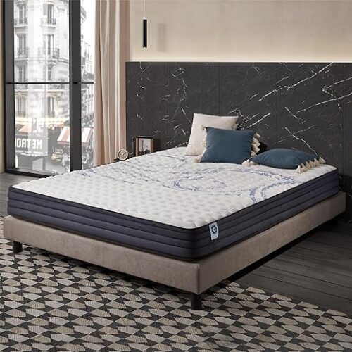 NATURALEX – Matelas PerfectSleep 140×190 cm – Mousse à mémoire de Forme + Blue Latex – Haute Densité – Thermorégulateur – Durable – 7 Zones