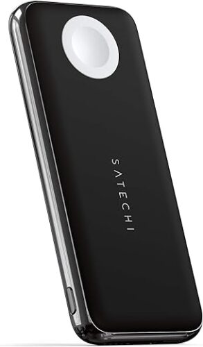 SATECHI Quatro Batterie Externe sans Fil 10 000 Mah – Batterie Externe Portable, Compatible avec iPhone 15 Pro Max/15 Pro/15/15 Plus, Apple Watch Ultra & Série 8/7/6/Se/5/4/3/2/1, Airpods Pro 2/1